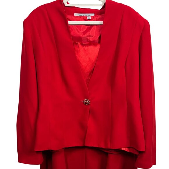 Night Studio Plus 22W Red 3 Pc Skirt Suit Set Blazer Tank Mother of Bride Church - Picture 1 of 16